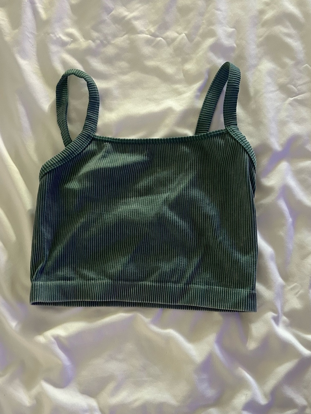 Colsie Ribbed Square-Neck Crop Top